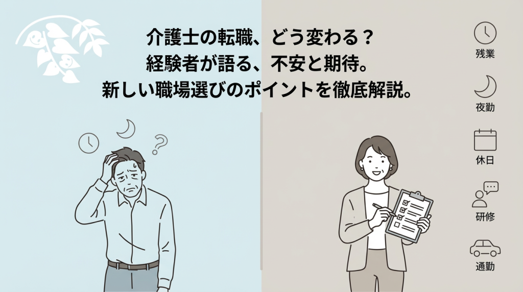 介護士の転職、どう変わる?経験者が語る、不安と期待。新しい施設選びのポイントを徹底解説。