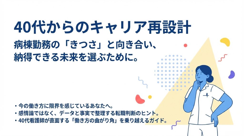 40代看護師｜病棟勤務がきつい理由と給料比較【納得できる転職判断のために】の挿入図解。